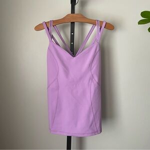 Zella Strappy Activewear Tank Top Shelf Bra Gym Workout Purple Size XL